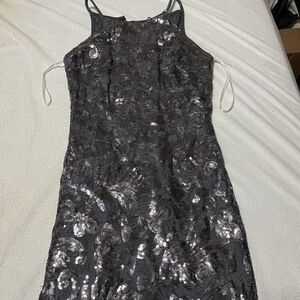 Elegant Gray Sequin Dress